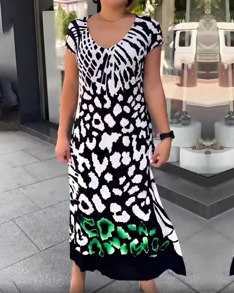 đź’–Casual Printed Short Sleeve Dress