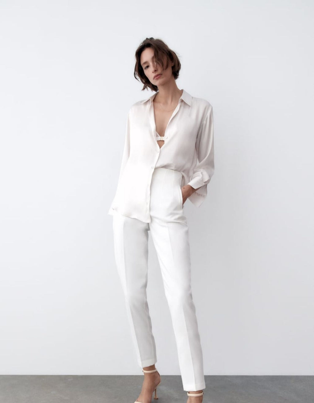 Eaksone - Tailored Pleat High Waist Pants