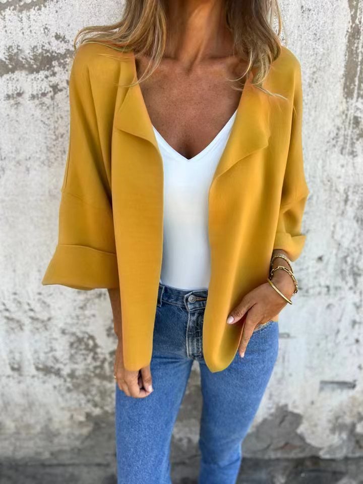 Eaksone - Casual Faux Suede Cardigan