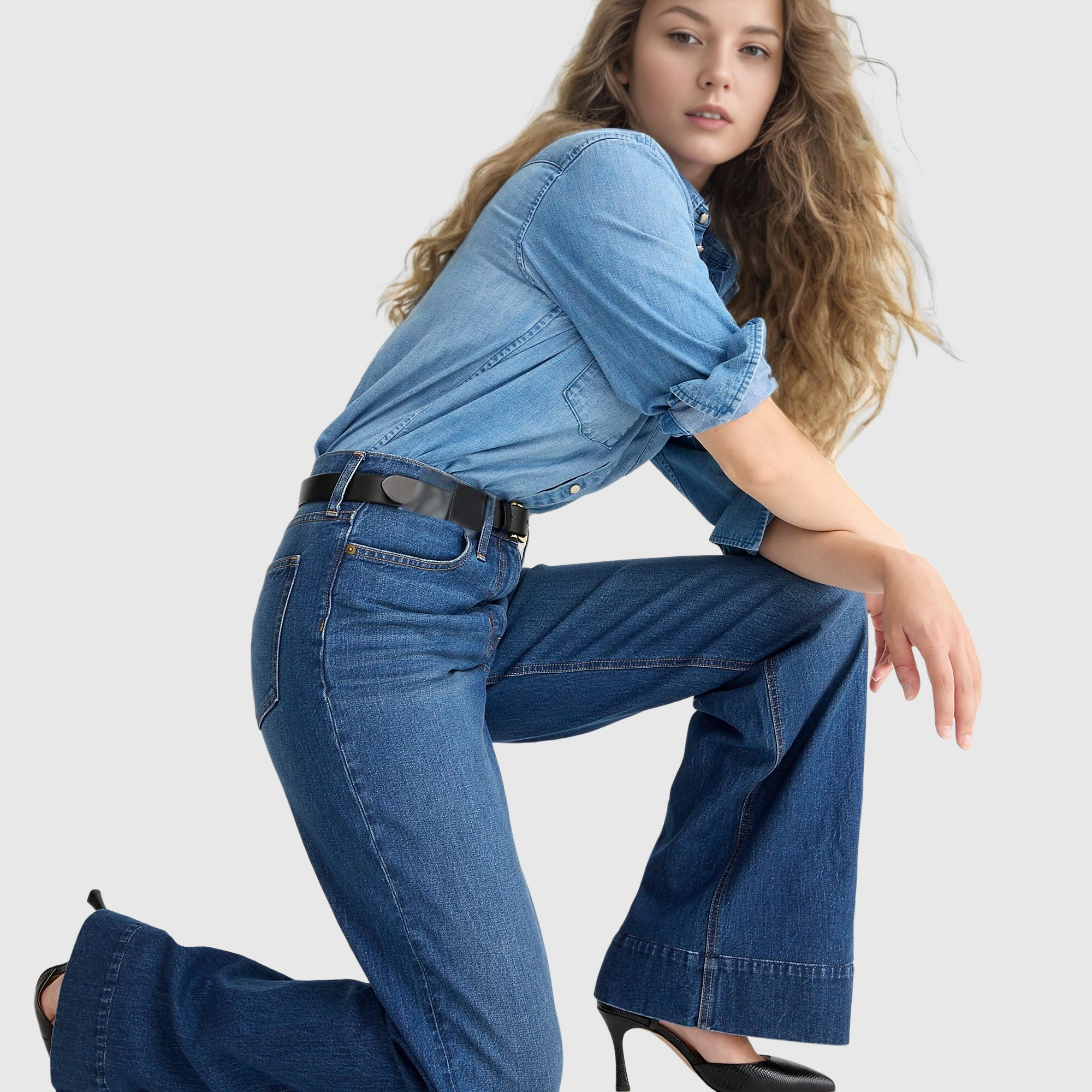 Eaksone - Tall Wide Leg Denim Trouser
