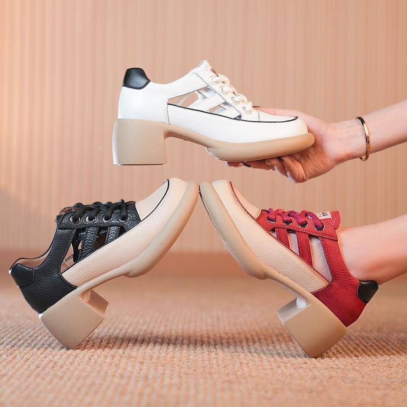 Eaksone - Ladies new summer hollow high heel sandals