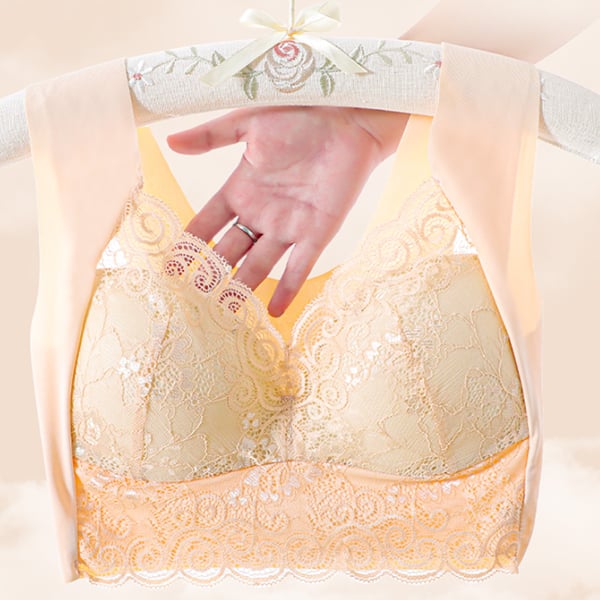 Eaksone - Gather Beautiful Back Lace Bra Without Steel Ring