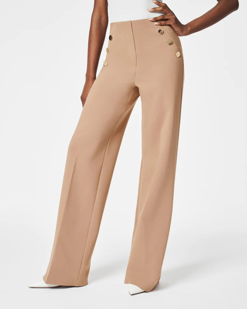 Eaksone - Button wide-leg flat T-shirt