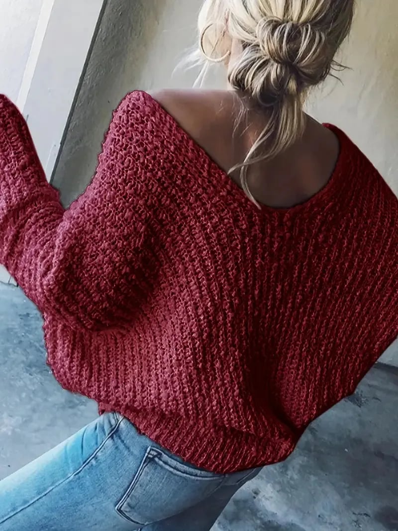 Eaksone - Women's Off-the-Shoulder Sweater Loose Lightweight Pullover Top