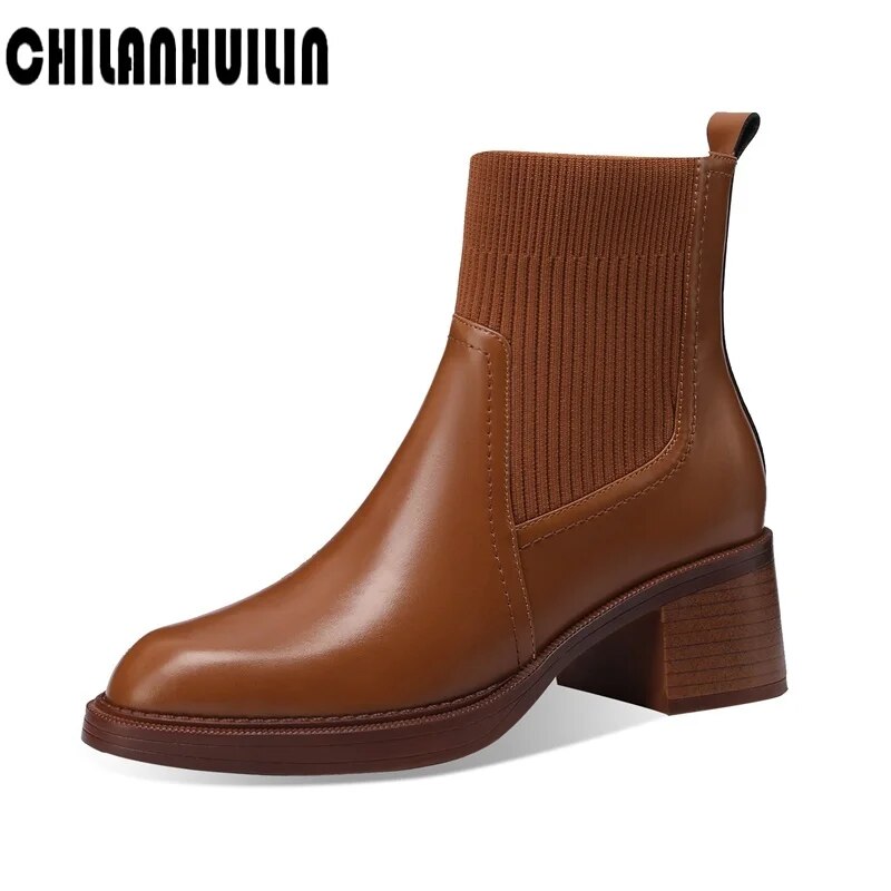 Eaksone - British style stretch slim fit sock boots