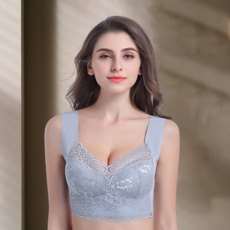 Eaksone - Gather Beautiful Back Lace Bra Without Steel Ring