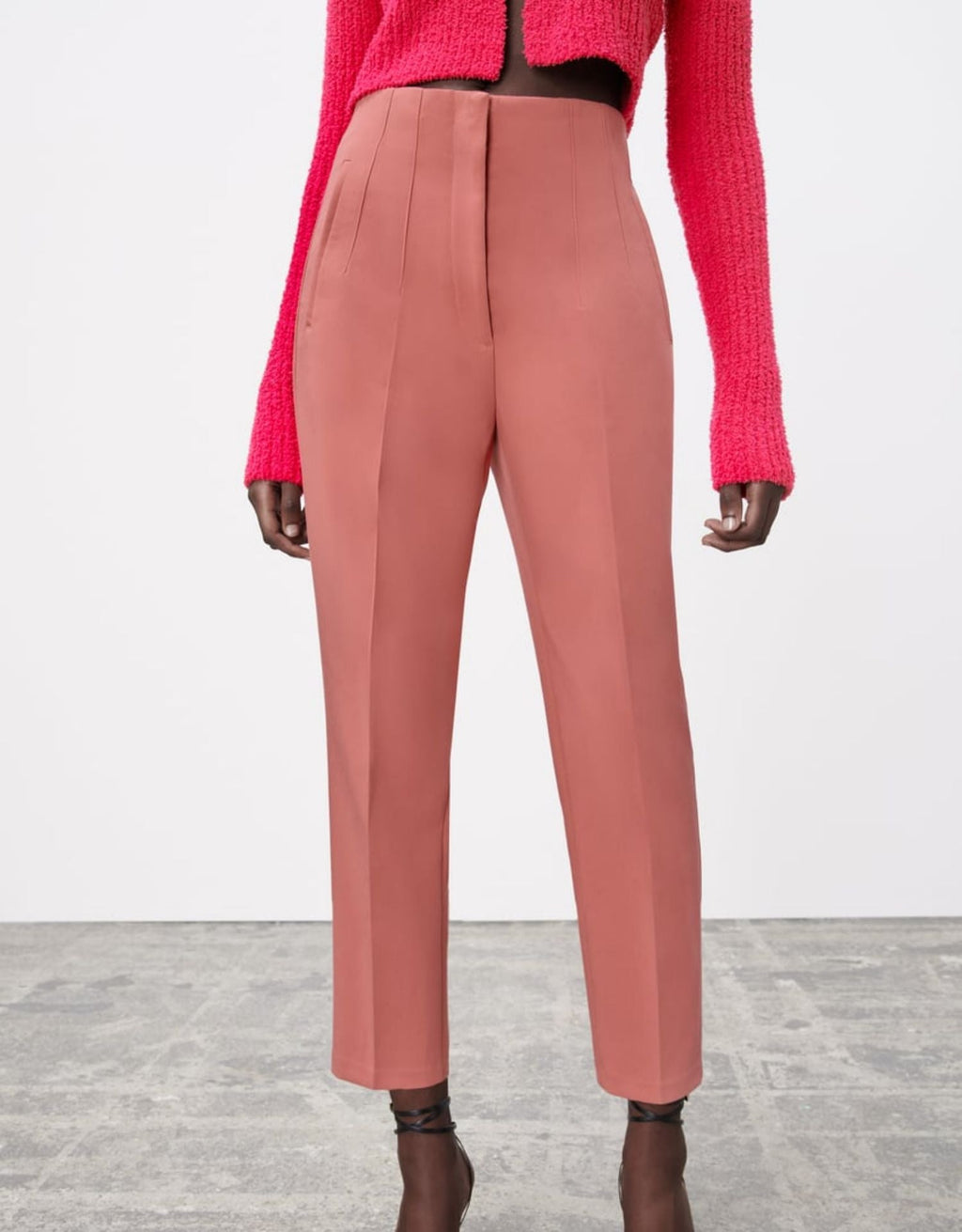 Eaksone - Tailored Pleat High Waist Pants