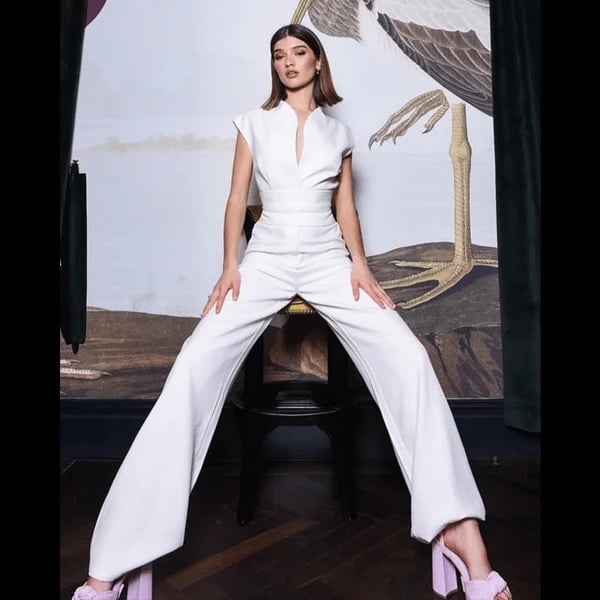 Eaksone - Women's Sleeveless Wide-Leg Jumpsuit