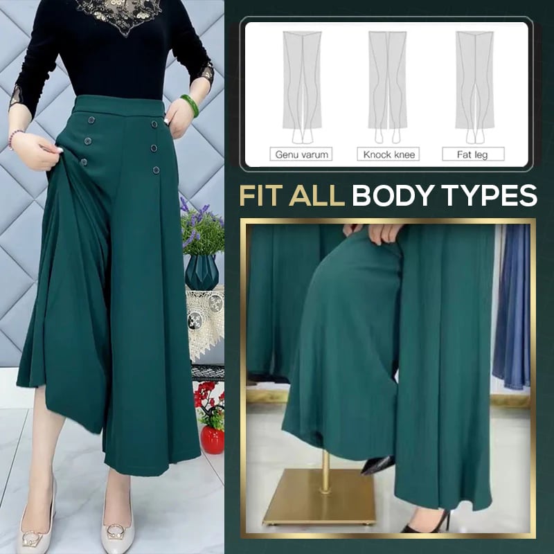 Eaksone - Stylish Pleated Wide-leg Pants