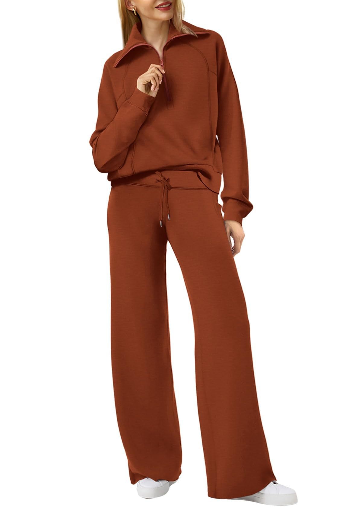 Eaksone - Women's Navy Collar Half Zip Suit
