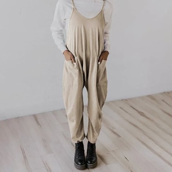 Eaksone - Wide Leg Jumpsuit with Pockets