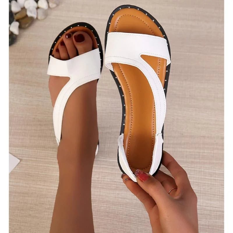 Eaksone - studded open toe flat sandals