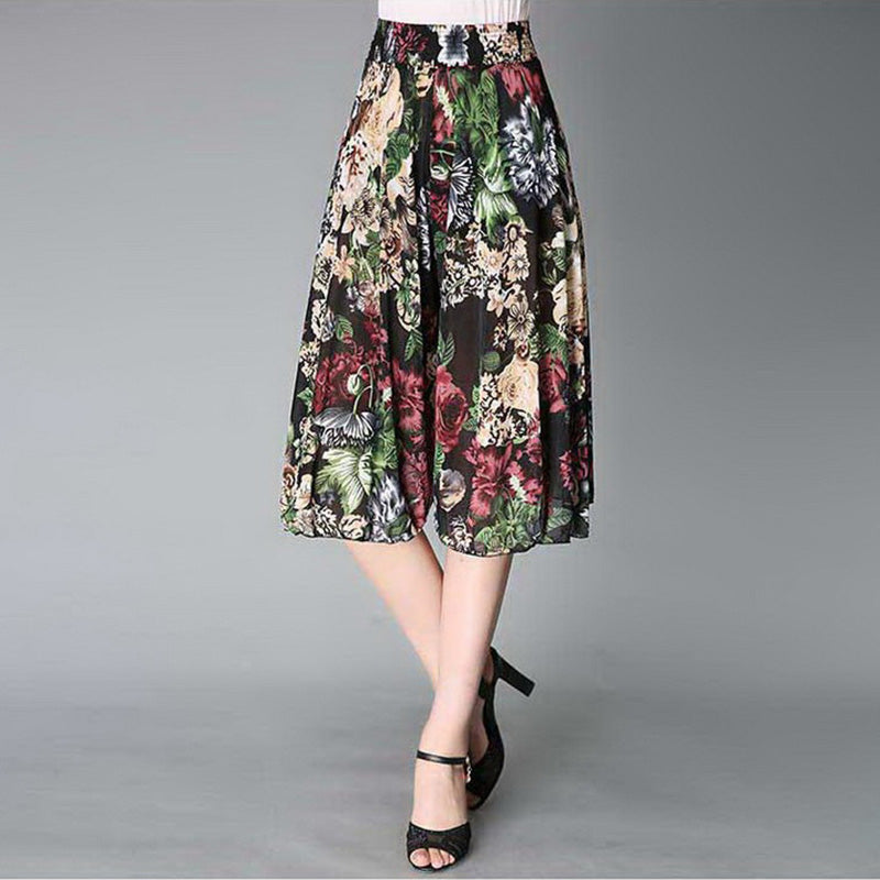 Eaksone - Women's Vintage Style Wide Leg Culottes