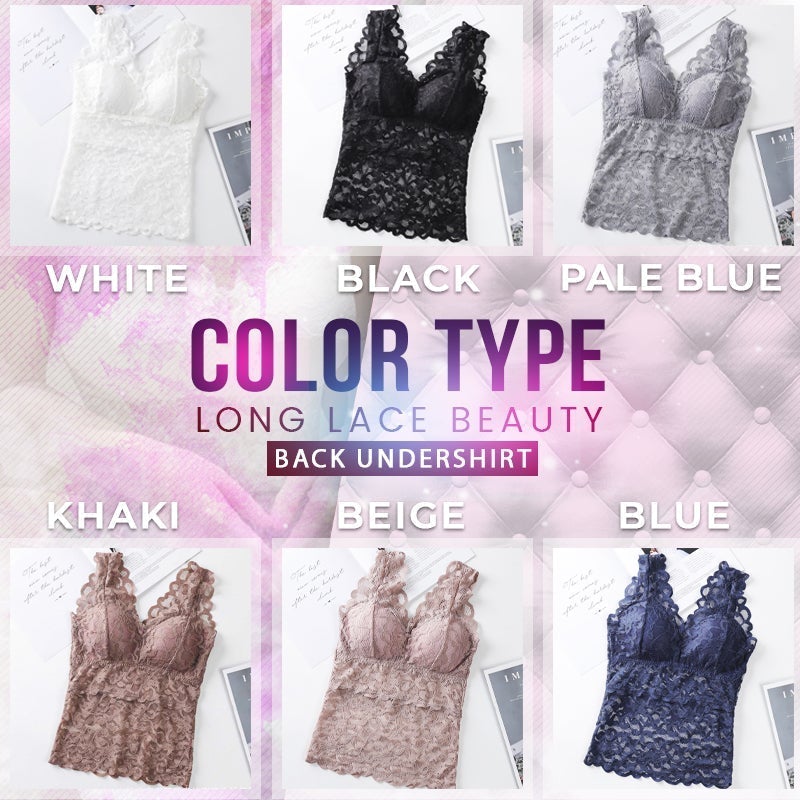 Eaksone - Long Lace Beauty Back Undershirt