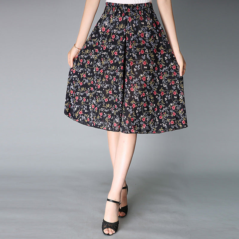 Eaksone - Women's Vintage Style Wide Leg Culottes