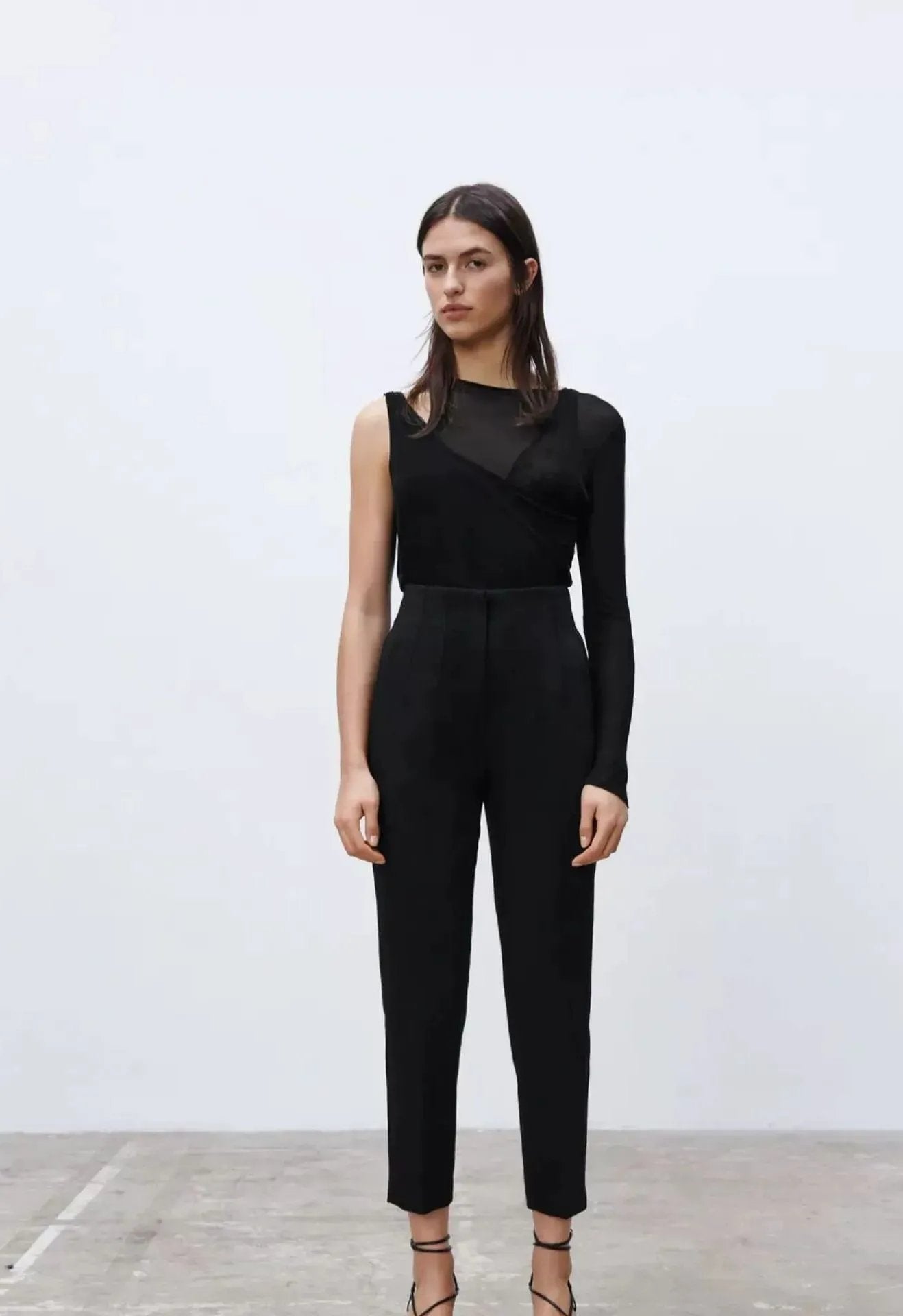 Eaksone - Tailored Pleat High Waist Pants