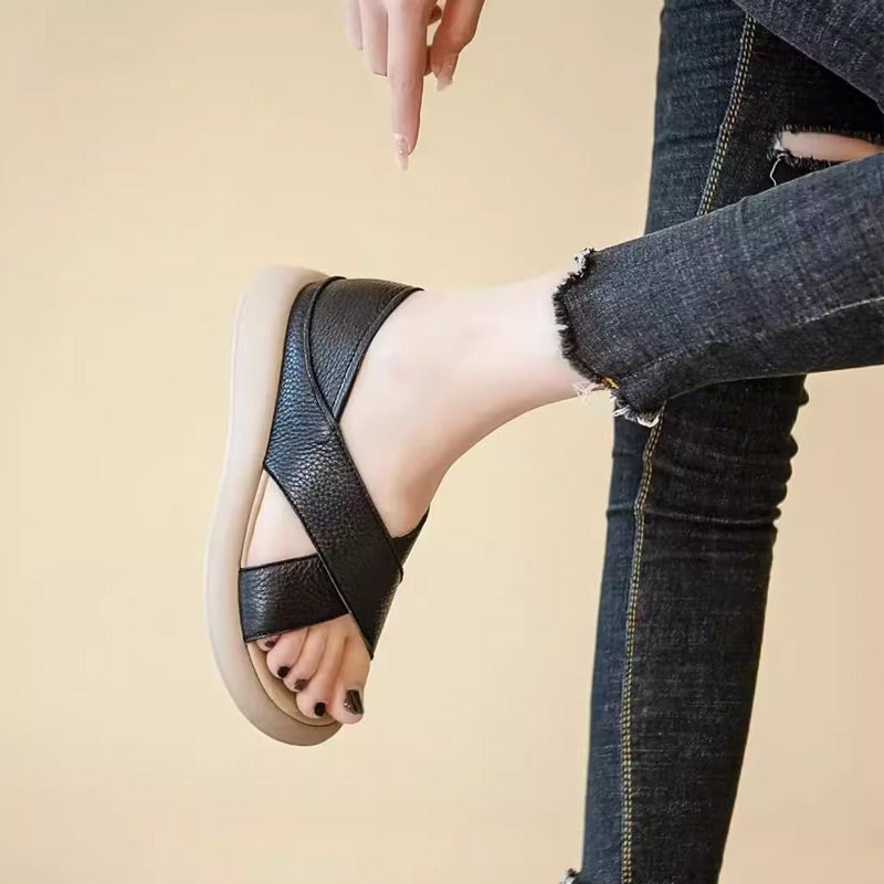 Eaksone - Women's Soft Cross Leather Sandals