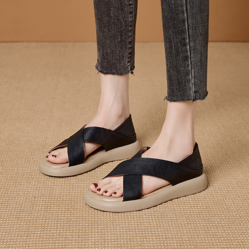 Eaksone - Women's Soft Cross Leather Sandals
