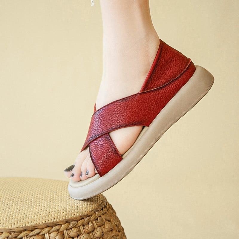 Eaksone - Women's Soft Cross Leather Sandals