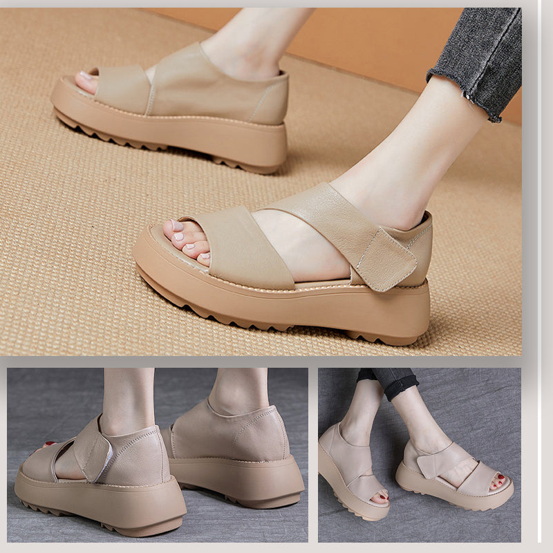 Eaksone - Women's Retro Thick Sole Velcro Sandals