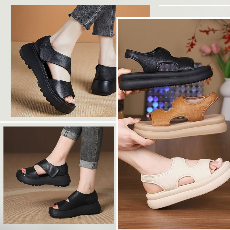 Eaksone - Women's Retro Thick Sole Velcro Sandals