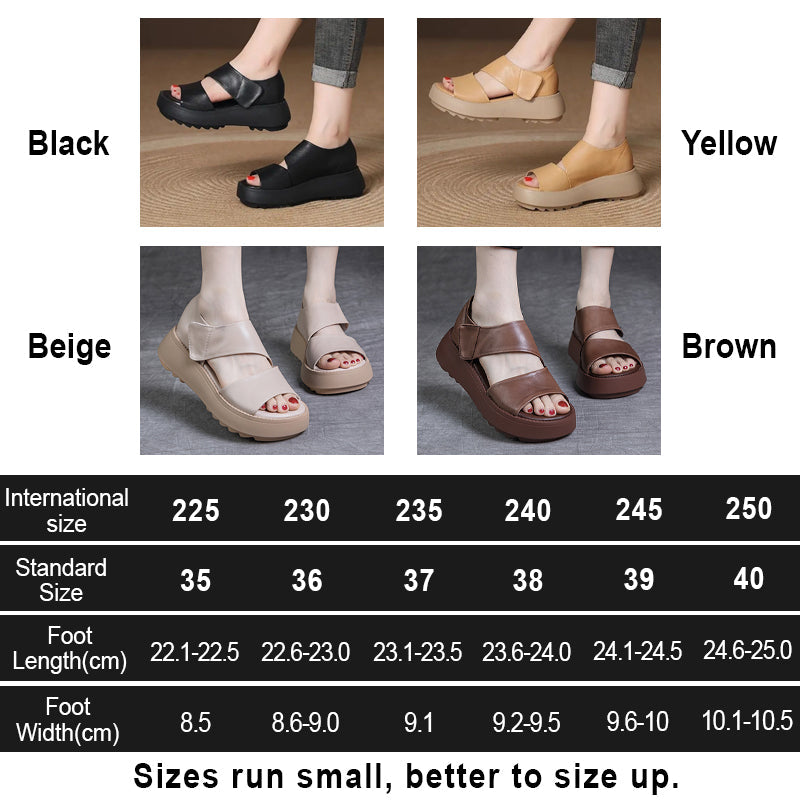 Eaksone - Women's Retro Thick Sole Velcro Sandals