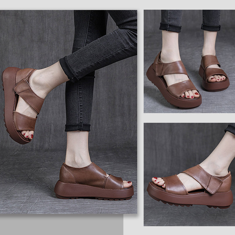 Eaksone - Women's Retro Thick Sole Velcro Sandals