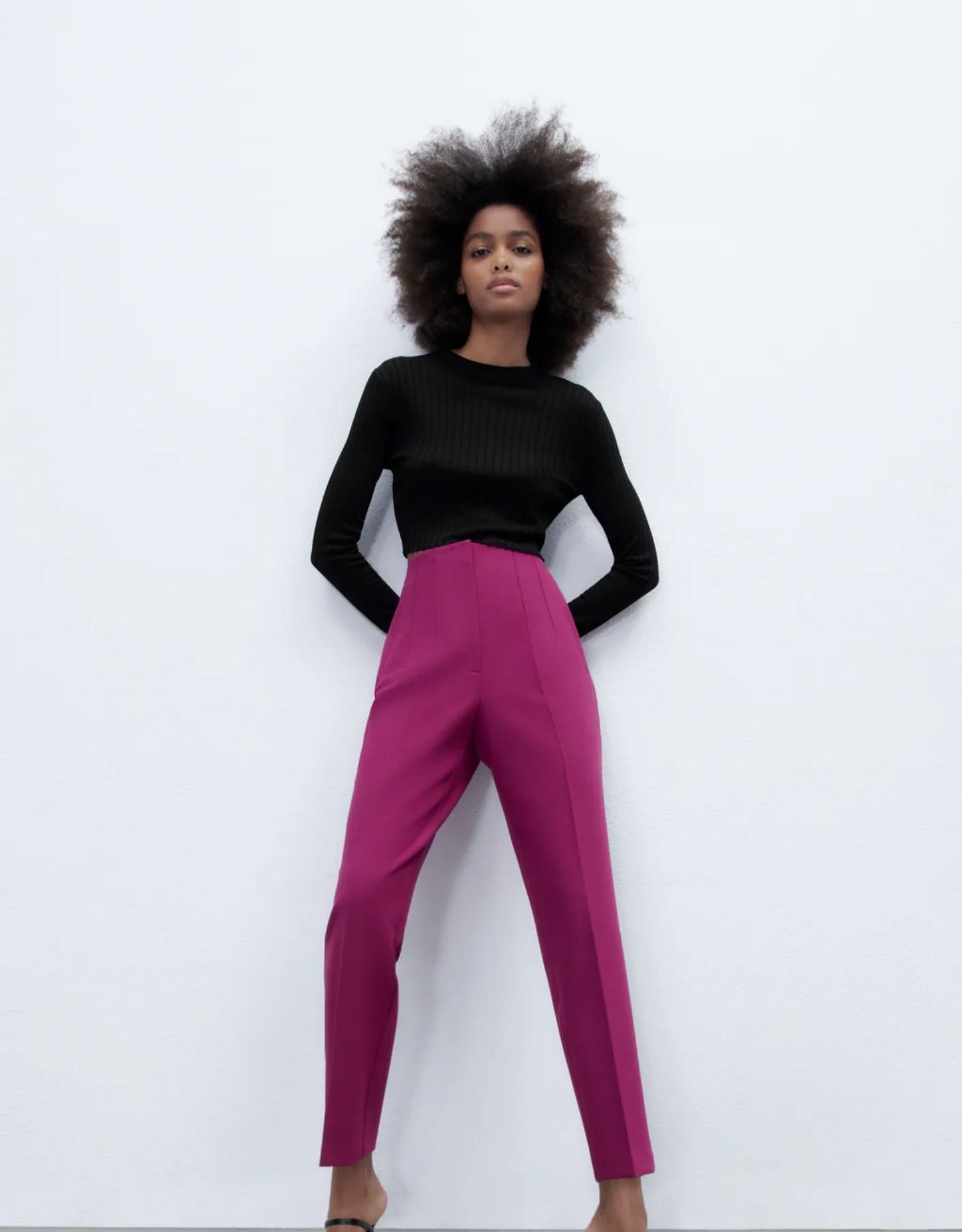 Eaksone - Tailored Pleat High Waist Pants