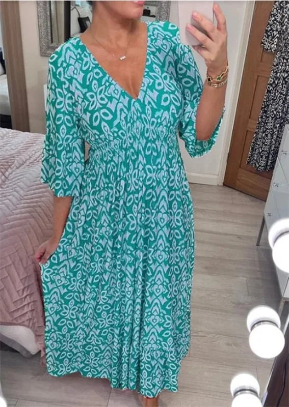 Eaksone - V-neck floral dress