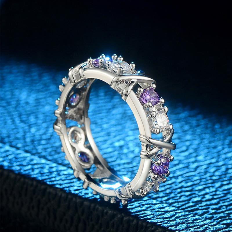 Eaksone - Gold-Plated Dichroic Inlaid Zircon Ring