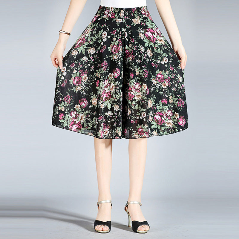 Eaksone - Women's Vintage Style Wide Leg Culottes