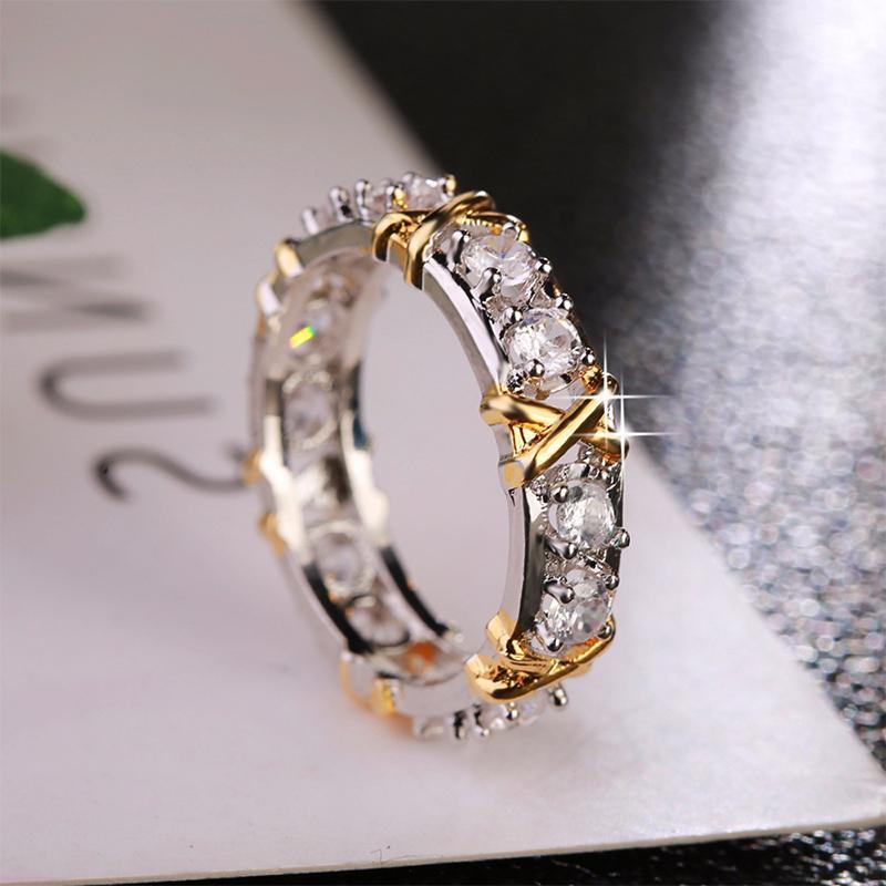 Eaksone - Gold-Plated Dichroic Inlaid Zircon Ring