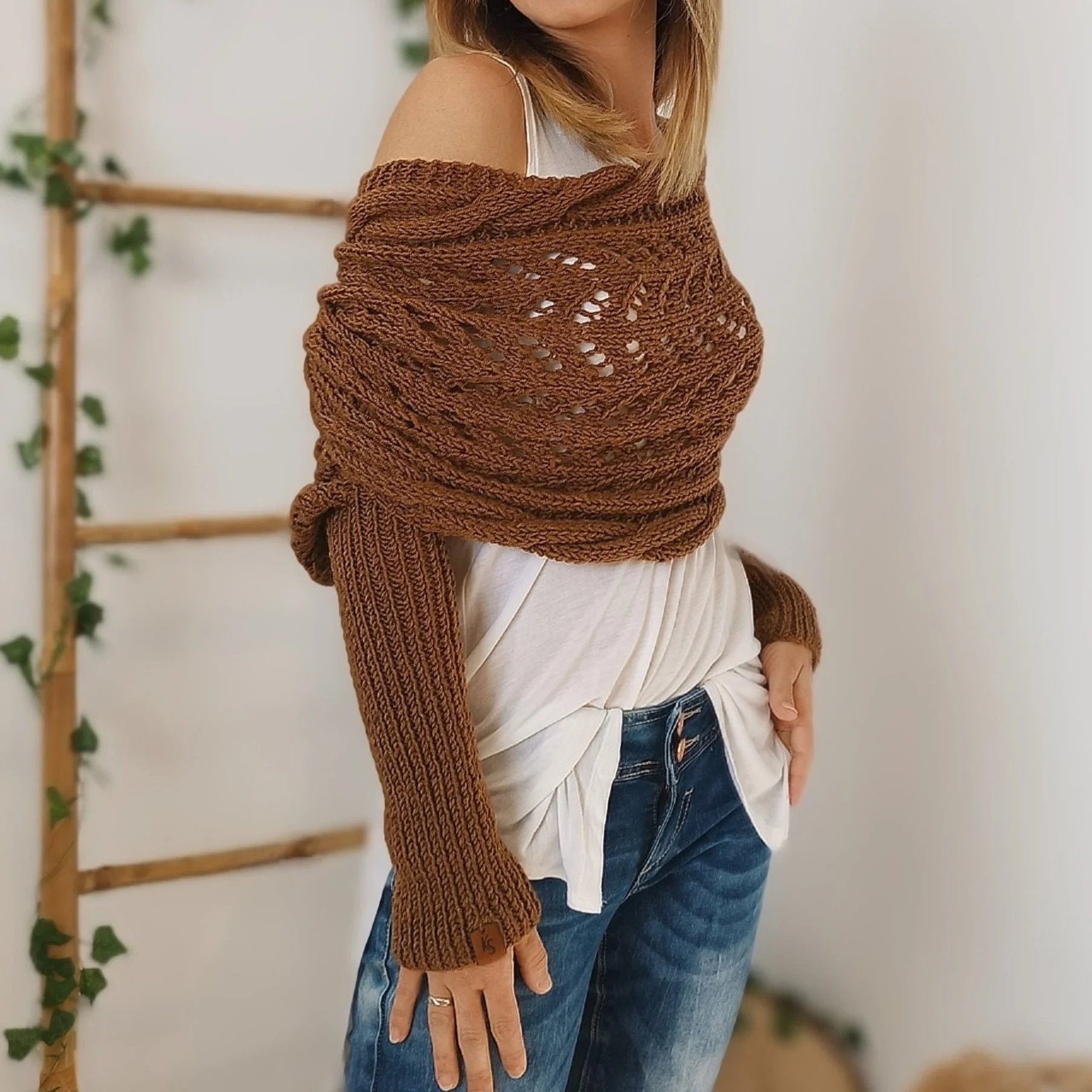Eaksone - Knitted Wrap Shrugs For Women