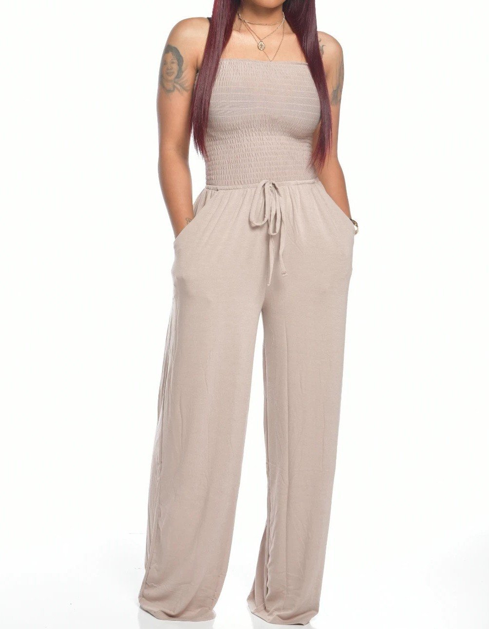 Eaksone - Newest Strapless Waist Jumpsuit