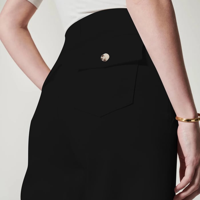 Eaksone - Stretch Twill Cropped Wide Leg Pants