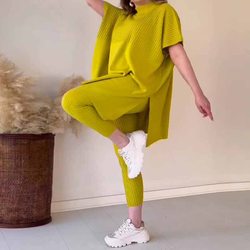Eaksone - Fresh and elegant knitted two-piece set