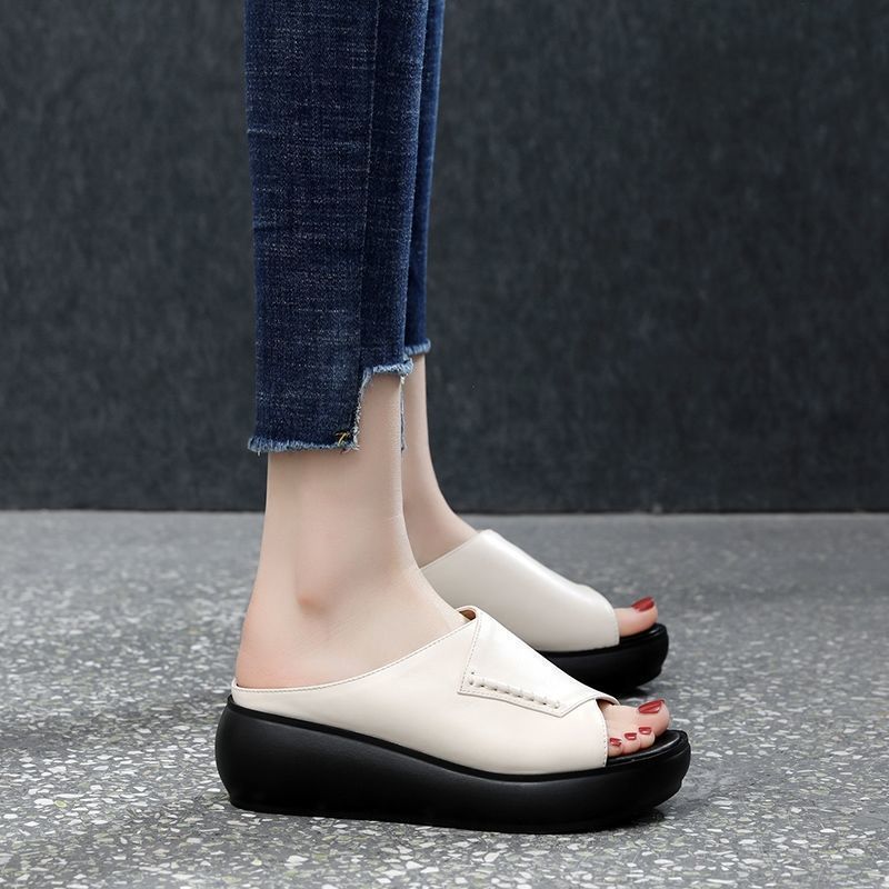 Eaksone - Women's New Thick-Bottomed Fish Mouth Slippers