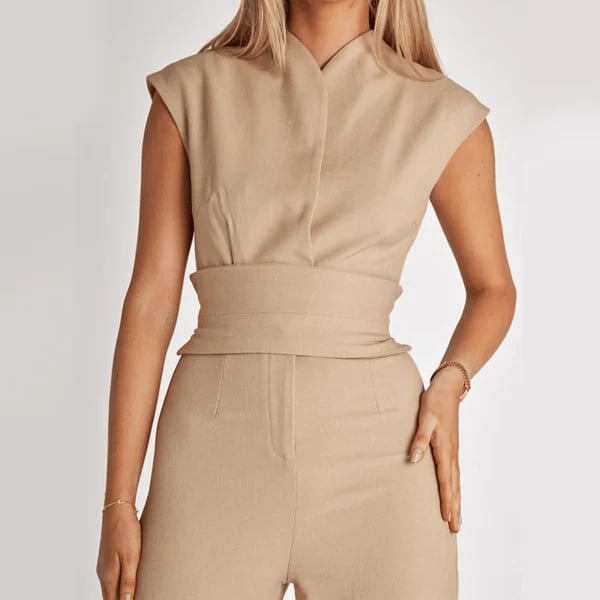 Eaksone - Women's Sleeveless Wide-Leg Jumpsuit