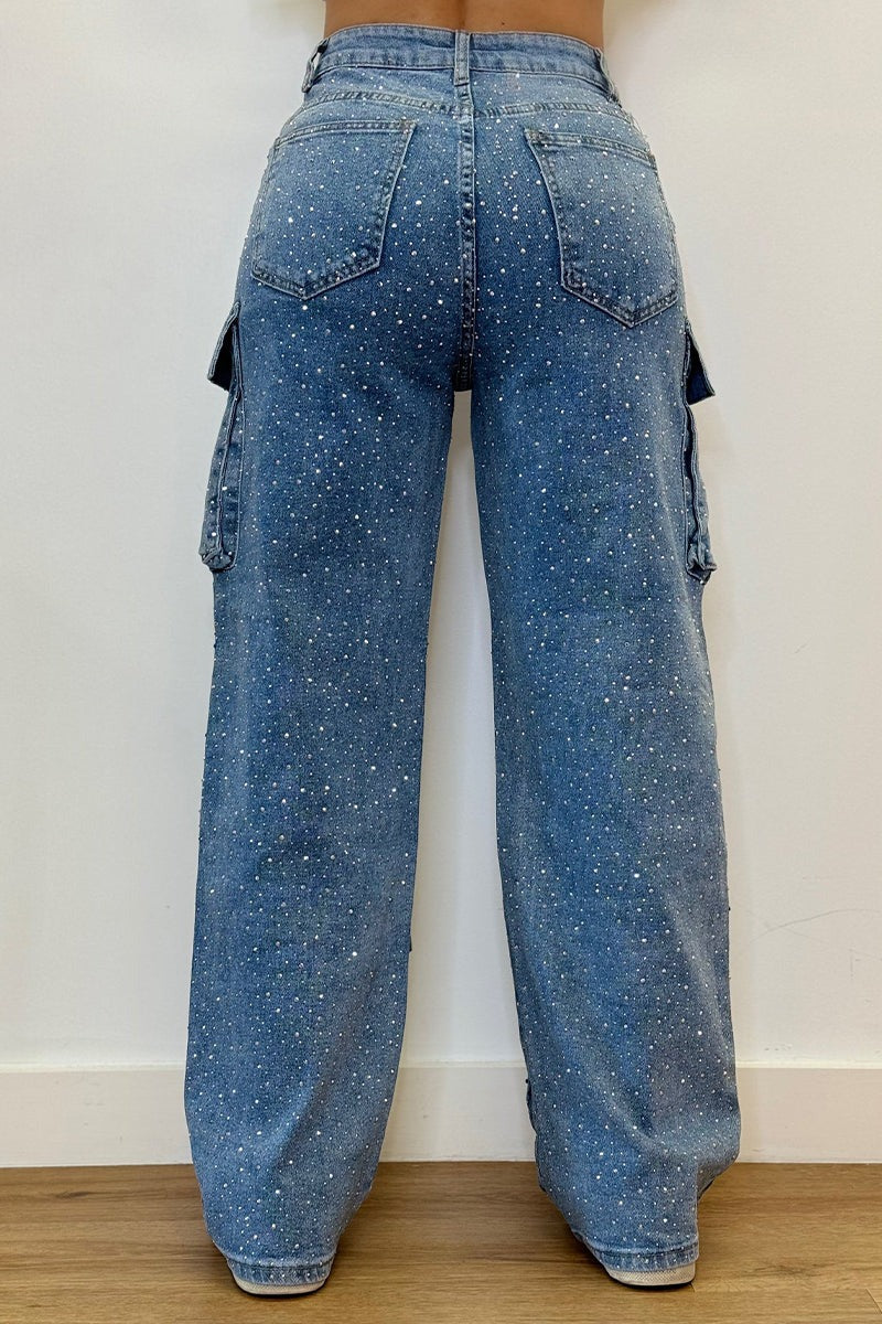 Eaksone - Rhinestone Jeans