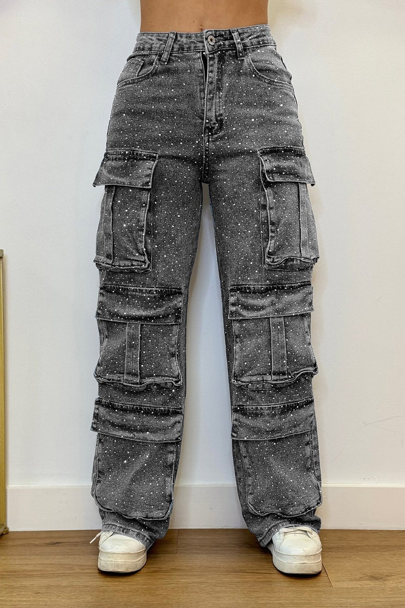 Eaksone - Rhinestone Jeans