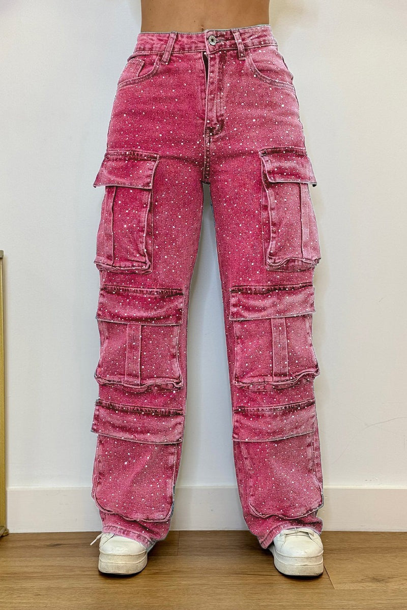 Eaksone - Rhinestone Jeans