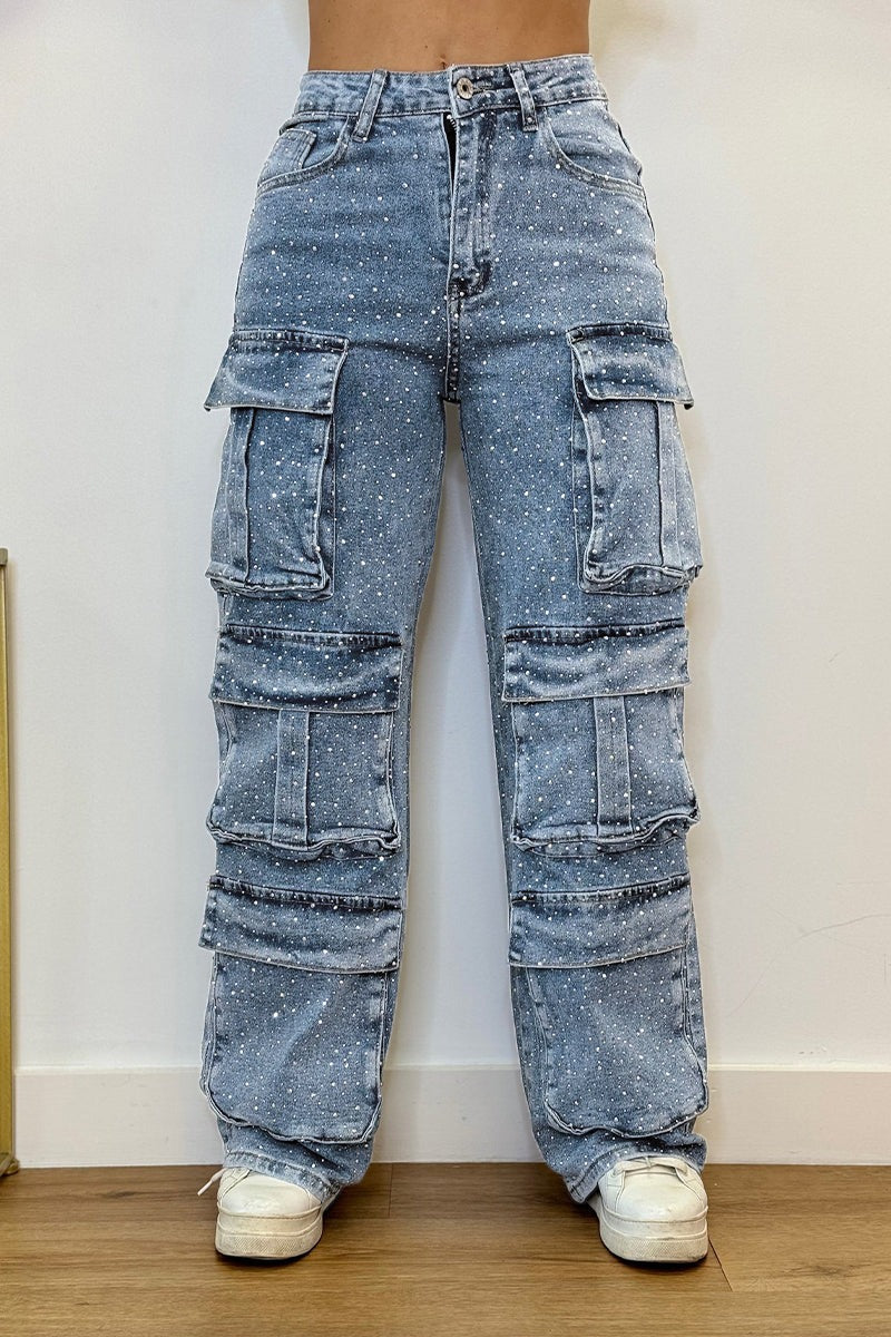 Eaksone - Rhinestone Jeans