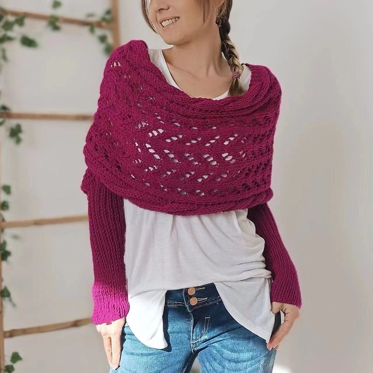 Eaksone - Knitted Wrap Shrugs For Women