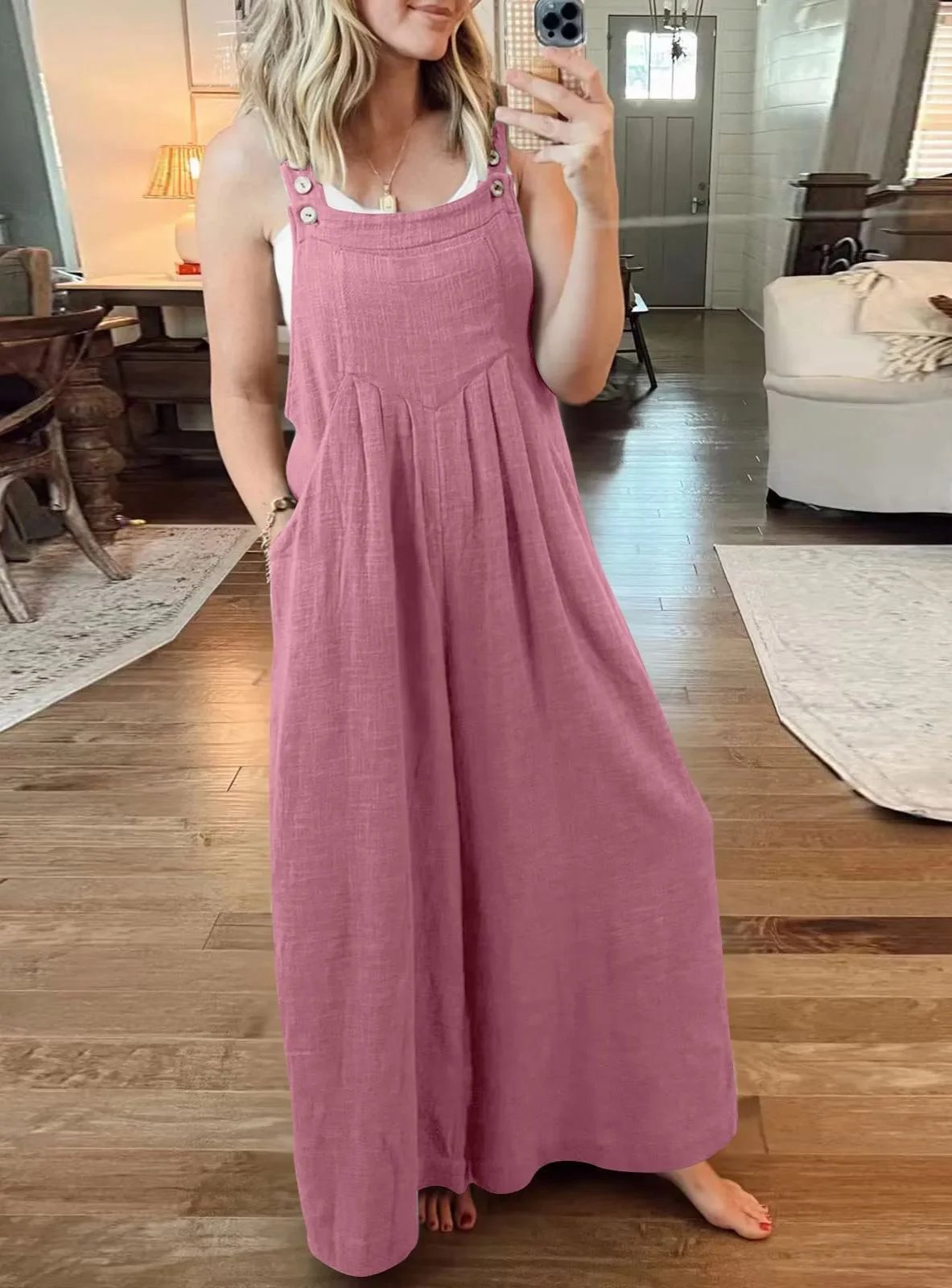 Eaksone - SALE PLUS SIZE WIDE LEG OVERALLS JUMPSUIT