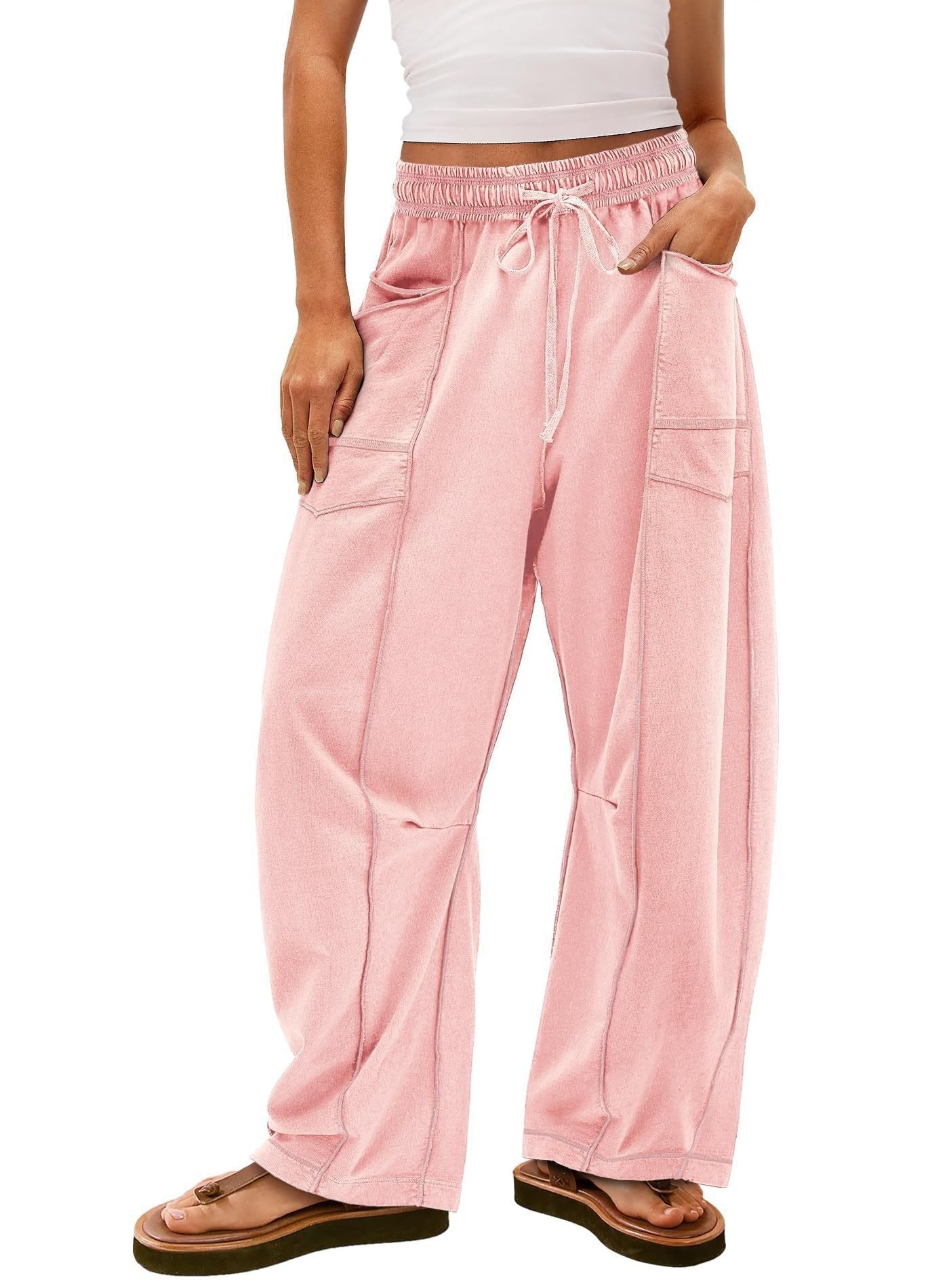 Eaksone - Womens Baggy Barrel Pants Wide Legs, Big Pockets, Zero Stress!