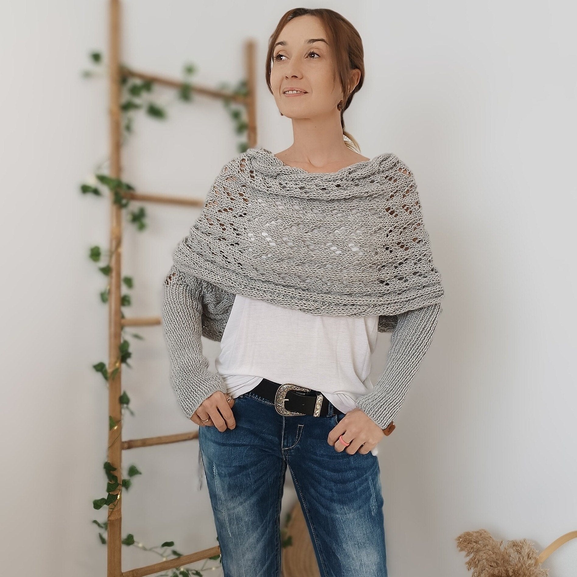 Eaksone - Knitted Wrap Shrugs For Women