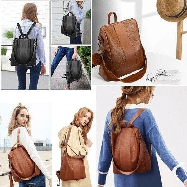Eaksone - Limited Leather Ladies Anti-theft Backpack