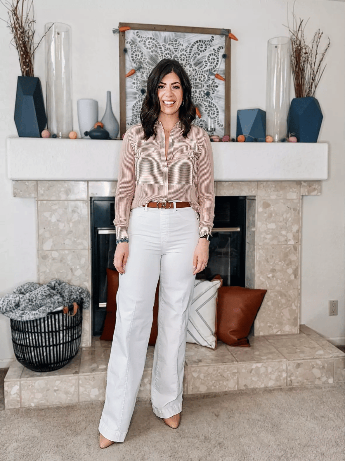Eaksone - Vintage style sewn front wide leg jeans