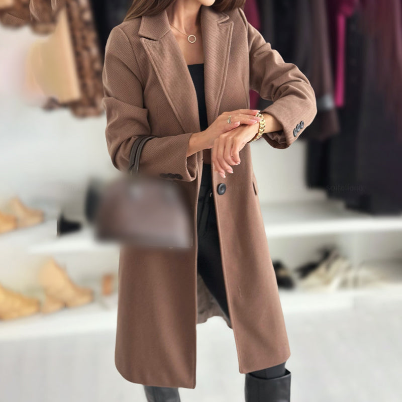 Eaksone - Women’s Elegant Tailored Long Coat