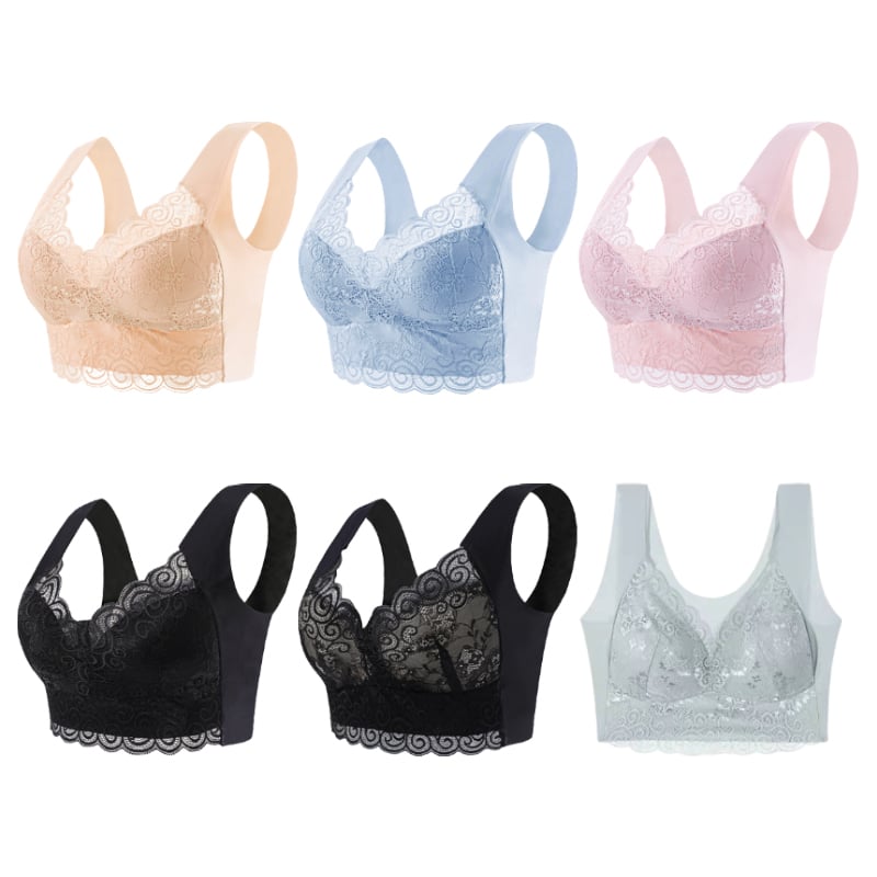 Eaksone - Gather Beautiful Back Lace Bra Without Steel Ring